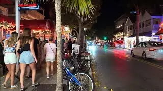 Key West Nightlife Walk on Duval Street and Sloppy Joe's Bar 4K USA Florida