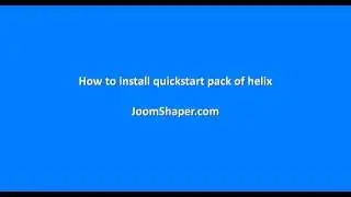 How to install quickstart pack of helix3