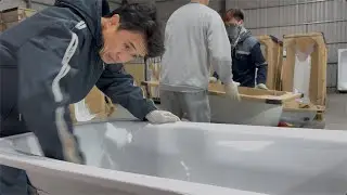 歐洲進口浴缸開箱！台灣琺瑯倉庫檢查高品質琺瑯浴缸實況