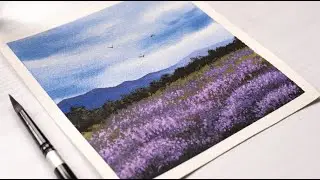 Watercolor Painting for beginners | Landscape Scenery | Watercolor tutorial landscape 