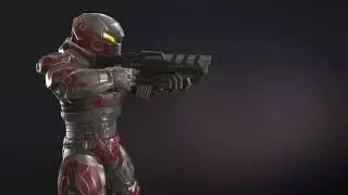 WIP sci-fi soldier. Animations.