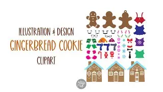 Gingerbread cookie clipart- Illustration & Design