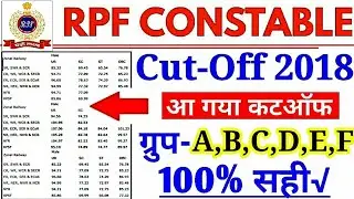 RPF CONSTABLE CUTOFF 2018 | GROUP A,B,C,D,E,F CONSTABLE CUTOFF MARKS
