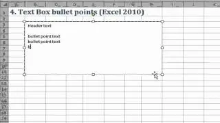 Excel Quick Tip: Text box bullet points in Excel (4 of 5)