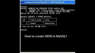 How to create VIEW in MySQL ?