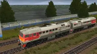 trainz 2012 тепловоз 2м62-1206 с пассажирским поездом