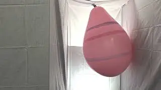 #193 BTP - big pink balloon with stripes blow to pop