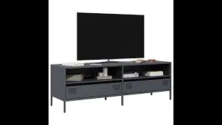 Tv-meubel 135x39x43,5 cm koudgewalst staal antracietkleurig