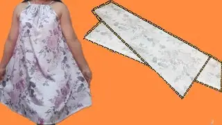 DIY SIMPLE CUTTING AND SEWING TIE BACK SUNDRESS MADE FROM SILK FABRIC