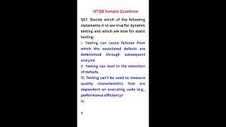 ISTQB Sample Questions || Part 2|| Automation Testing || Selenium Java