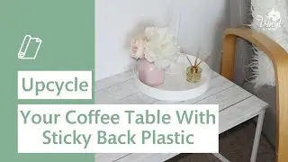 Upcycle your coffee table with shabby wood sticky back plastic