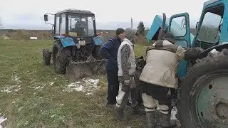 При распашке очередного участка , стуканул движок на Т-40АМ .