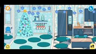 Голубой Новогодний зимний дом в Тока Бока/Toca Boca