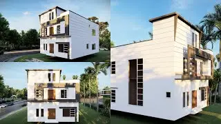 6 Marla Modern House Design | 32 Feet Front Architecture 2D Floor Planning with 3D Elevation Designs