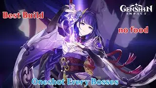 Raiden Shogun Oneshot Every Genshin Impact Bosses (no food) | Best Raiden Shogun Build