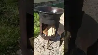 Печка под казан в действии