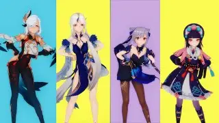 Helltaker - Shenhe, Ningguang, Keqing, Yunjin【Genshin Impact MMD】