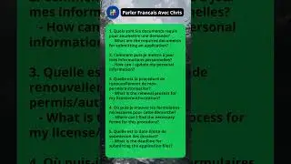 Liste De Questions administratives Traduit En Anglais - Parler Français