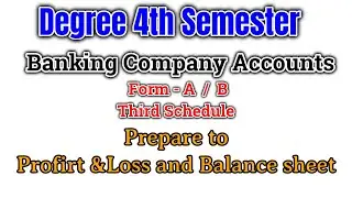 Degree 4th Sem Banking company Profit&loss and Balance Sheet 2 in Telugu