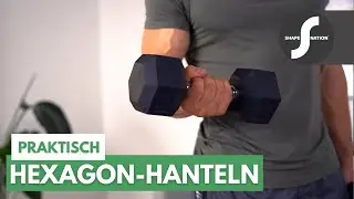 Hexagon-Kurzhantel ⇒ perfekter Griff, praktische Form ⇒ variiert und effektiv trainieren