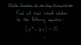 Math Question of the Day: January 31st, 2023
