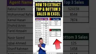 EXCEL PRO TRICK: HOW TO EXTRACT TOP & BOTTOM 3 SALES IN EXCEL. 