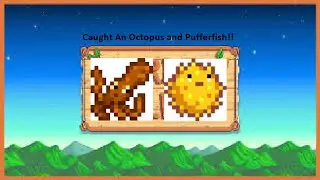 I finally caught an octopus!!!! (Stardew Valley octopus in first try )