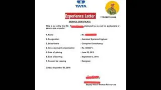 TCS Experience Letter | How Experience Letter Looks 
