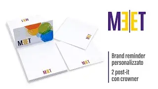 2 POST-IT CON CROWNER. Gadget personalizzato con logo. Produzione diretta Proramillenote
