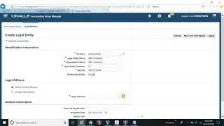 How to Create Legal Entity in Oracle R12 - Part 10
