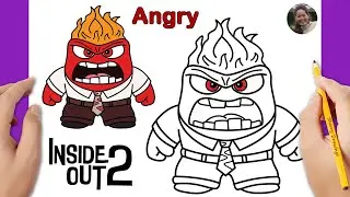 How to draw ANGER from Inside Out easy | Inside Out 2 drawing