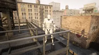 [UE] Roof City Pack - Walking Demonstration