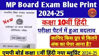 MP Board Class 10th hindi New Blue Print 2024-25।एमपी बोर्ड कक्षा 10वी हिन्दी नया ब्लूप्रिंट 2024-25