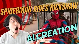 Spiderman Rides Rickshaw: Web-Slinging Adventure Through City Streets