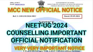 NEET 2024 | MCC New Official Imp. Notice | Big Important Updates for all NEET Aspirants 2024 🚨🤩