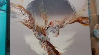 140. dutch pour on gradient background in earth tones #acrylics #dutchpour #tutorial  #diy