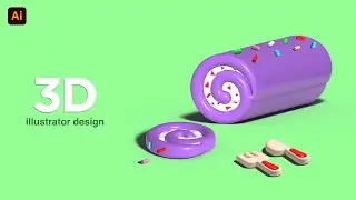 3D AMAZING CAKE | Illustrator Tutorial 🍰