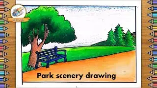 park scenery drawing | how to draw playground easy | park side drawing | park drawing