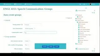 Auto Create Groups in Moodle