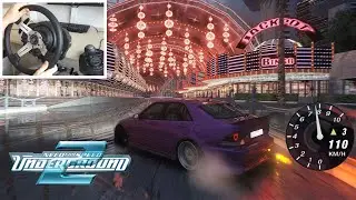 NFS Underground 2 Remastered Drifting in Real Rain | Assetto Corsa mods | Steering Wheel