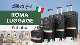 Eco Roma 4-Piece Hardshell Luggage Set- 360 Wheels, TSA Lock