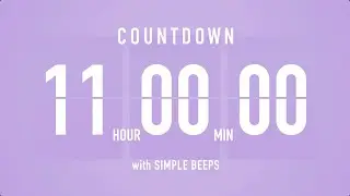 11 Hours Countdown Flip Clock Timer / Simple Beeps 🫐 🔔