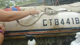 Inflatable boat cleaner demonstration