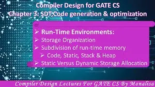 Ch 3.43:Run-Time Environments |Storage Organization|Code,Static ,Stack & Heap |Static Versus Dynamic
