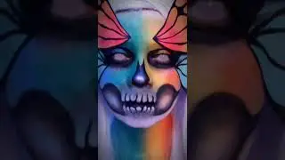 Rainbow Butterfly Skull  makeup 💀 #sfx #butterflymakeup #rainbowmakeup #sfxartist #makeupartist