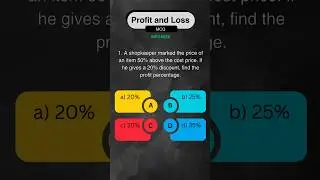 Profit and Loss MCQ Question ~ Competitive Exam - GATE, CAT, SSC, BANK | Q-1
