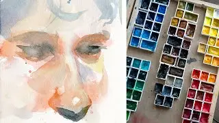Barely a Portrait - Sennelier Watercolor Painting Process
