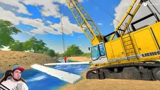 НАЧАЛ СТРОИТЬ МОСТ ЧЕРЕЗ РЕКУ - Farming Simulator 19