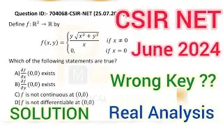 CSIR NET June 2024 Real Analysis Solution | NET June 2024 Mathematics Solution | Q.ID 704068 by PMA