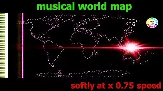 Musical  World map - softly midi art